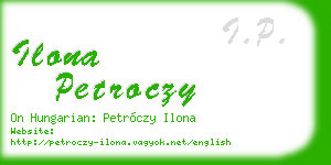 ilona petroczy business card